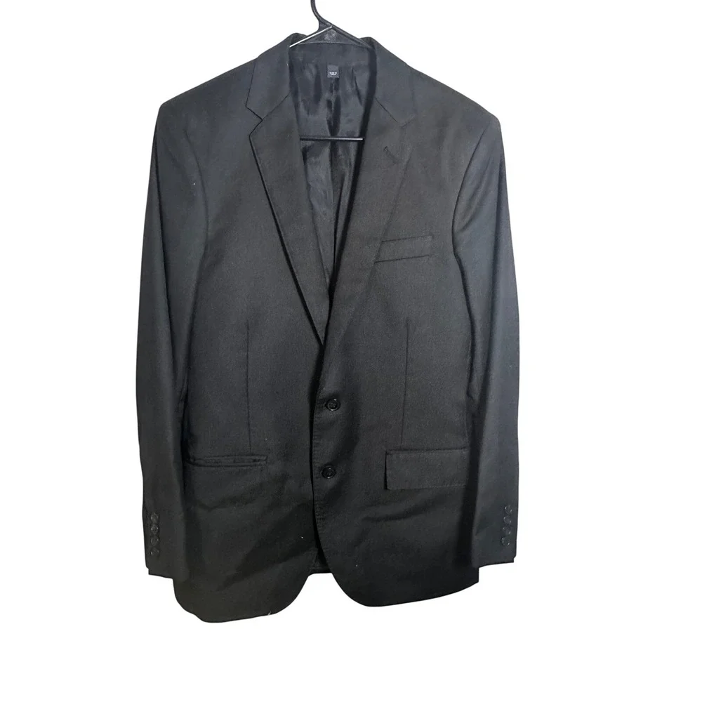 J.Crew Thompson Black Wool Blend Two Button Blazer‎ Sport Coat Mens 38R A1573